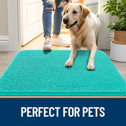 OLANLY Dog Door Mat for Muddy Paws 54x24, Super Absorbent Chenille Mud Mat | - Image 6