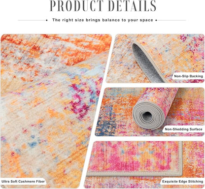 10x14 Area Rug Living Room: Modern Washable Soft Carpet Galaxy Haze | - Image 5