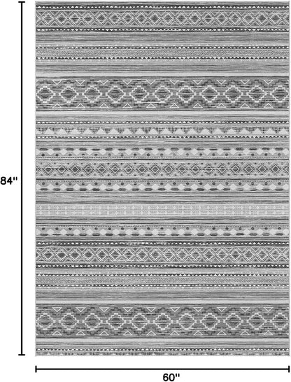 cotiled Boho 5x7 Area Rugs for Living Room: Soft Moroccan Washable Rug | Solve - Image 2