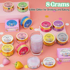 Nomeca Edible Glitter for Drinks Cakes, 8 grams Food Grade Luster Dust Sprinkles Glitter for Cake Decorations, DIY Cocktails, Beverages & Cake Decorating, Dessert Cake Topper (11-Fruit Green)