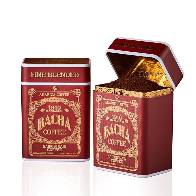 Bacha Coffee | Nairobi Rain Fine Blended Signature Nomad Collection, 100% Arabica Specialty Coffee, Ground Beans, Medium Dark Roast, 250g