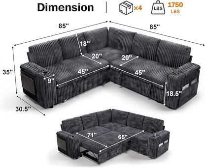 Vipbear 86" Modular Sectional Sleeper Sofa - Image 2