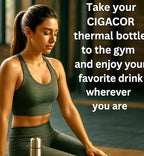 CIGACOR Stainless Steel Insulated Bottle – 17oz Coffee Travel Mug – Keeps Drinks Hot for 12 Hours & Cold for 24 – Leakproof Lid – Fits Car Cup Holders – Ideal for Office, Gym & Travel