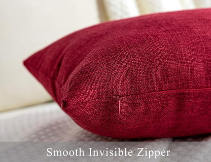 Stellhome Set of 2 Christmas Decorative Linen Throw Pillow Cover Square - Image 4