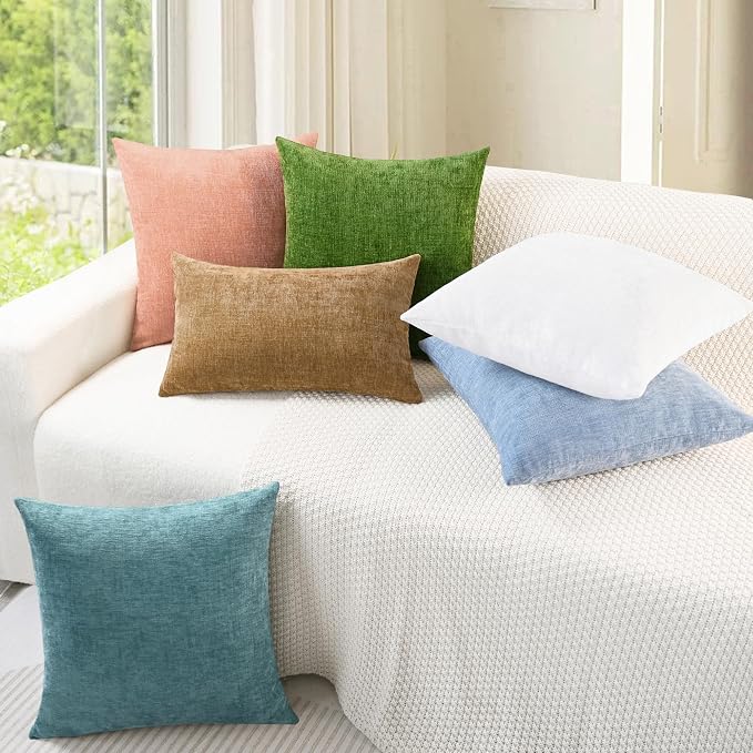 CaliTime Decorative Couch Throw Pillow Covers 24 X 24 Inches Baby Blue | Pack - Image 4