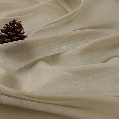 Taupe Sheer Curtains 63 Inches Long 2 Panels Set, Light Filtering Sheer Curtains - Image 5