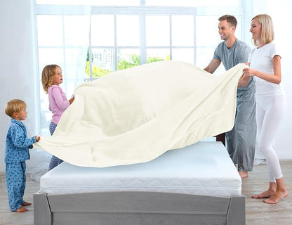 Utopia Bedding Ultra Soft Fleece Bed Blanket Twin Size Ivory | Microfiber Plush - Image 3