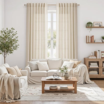 Cream Beige Curtains 90 Inches Long - Image 6