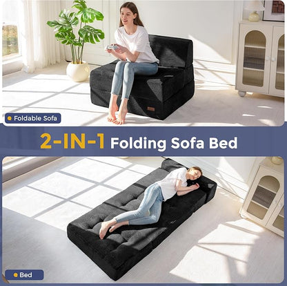 MAXYOYO 8" Folding Sofa Bed, Fold Out Chair Bed Sleeper Chair, Convertible - Image 3