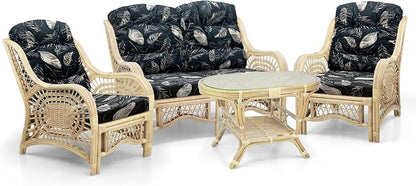 Malibu Lounge Loveseat Sofa Natural Rattan Wicker Handmade Design, Natural Color - Image 5