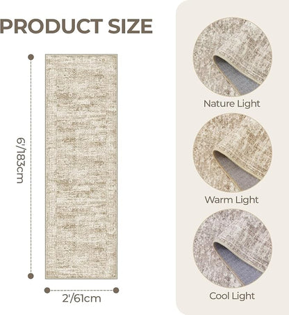 2x6 Runner Rug Non Slip, Washable Hallway Runner Rug, Nursery Room, Soft Runner - Image 2