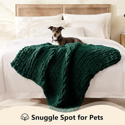 L'AGRATY Chunky Knit Throw Blanket - Image 3