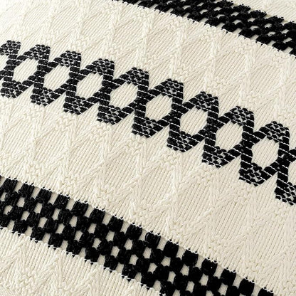 MIULEE Set of 2 Black Boho Decorative Lumbar Pillow Covers 12x20 Inch | - Image 4