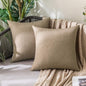 MIULEE Pack of 2 Decorative Outdoor Solid Waterproof Throw Pillow Covers Faux by MIULEE