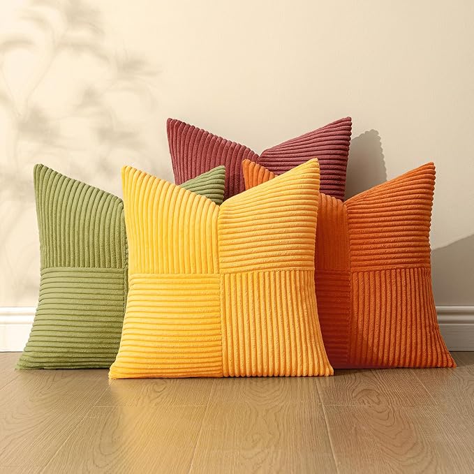 MIULEE Fall Yellow Orange Rust Throw Pillow Covers 18x18 Inch 4 Packs Boho - Image 5