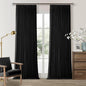 Black 90 Inch Pinch Pleated 100% Blackout Curtains by Twodrapes