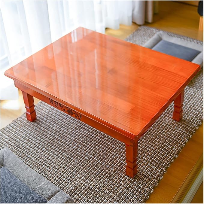 Korean Solid Wood Orange Coffee Table - Image 6
