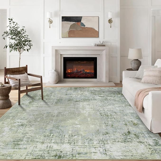 Aelenmu 9x12 Area Rugs for Living Room Bedroom Dining Room Washable Green | by Aelenmu