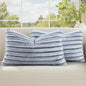 decorUhome Fall Faux Fur Throw Pillow Covers 12x20 Set of 2 Grey White | by decorUhome