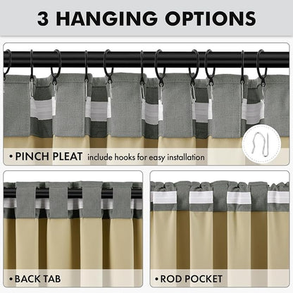 MIULEE 100% Blackout Linen Curtains 42 x 84 Inch Dark Grey 2 Panels | Thermal - Image 5