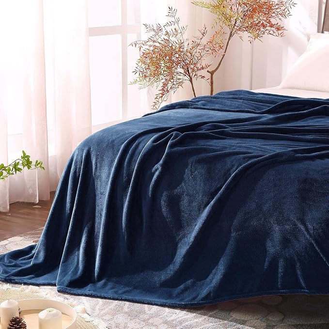BEDELITE Fleece Blanket Soft Plush Full Bed Blanket Navy 84"x90" | Ultra Soft - Image 6