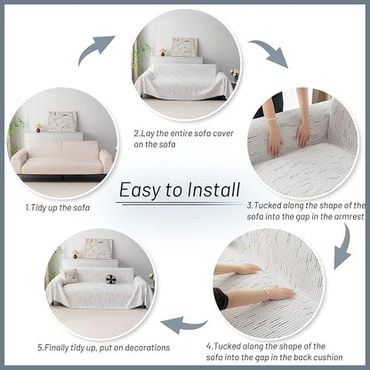 MYSKY HOME Couch Covers for 3 Cushion Couch Sofa, Sectional Couch Cover L Shape - Image 7