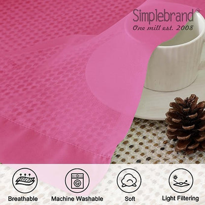 Simplebrand Hot Pink Sheer Curtains 72 Inches Long 2 Panels - Image 4