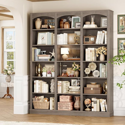 FACBOTALL 71" Triple Wide Bookshelf, 6 Tier Tall Bookshelf, Large Bookcase - Image 5
