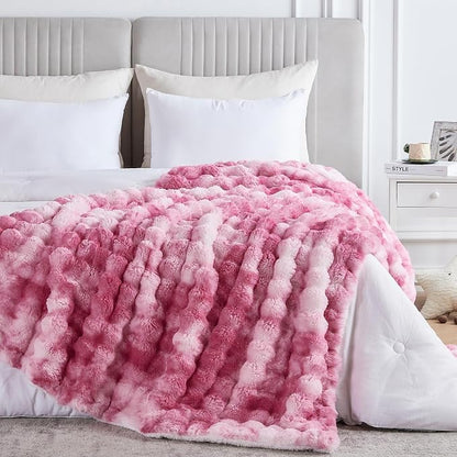 50x60 Inches Ultra-Soft Fuzzy Faux Fur Plush Throw Blanket - Image 5