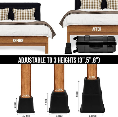 Utopia Bedding Bed Riser, 3 & 5 Inches Adjustable Furniture Risers - Image 5