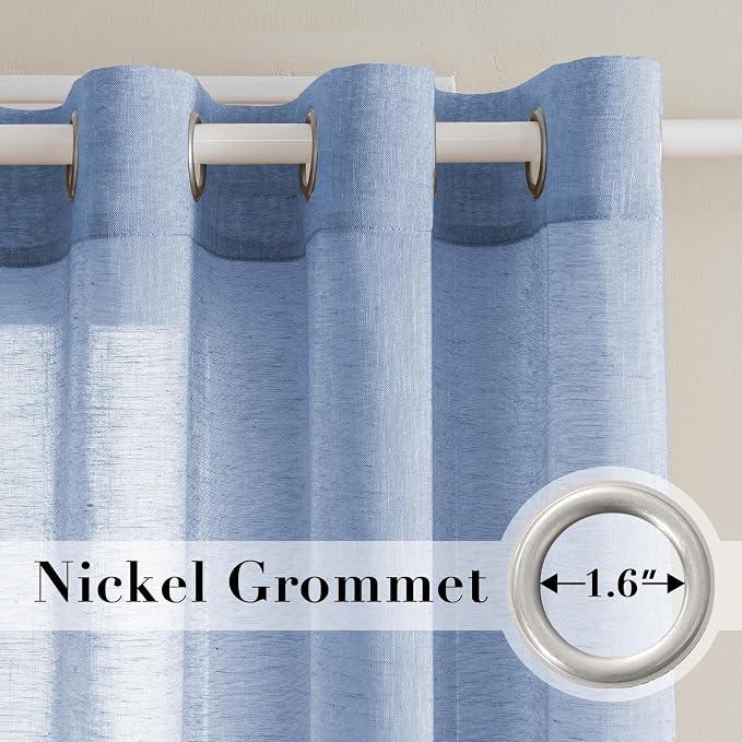 H.VERSAILTEX Linen Curtains Flax Linen Blended Curtain Panels - Image 2