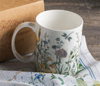 Maison d' Hermine Coffee Mug with Handles Fine Bone China Mugs Pack of Two Tea Cups for Hot Beverages Cappuccino Latte Home Restaurant Office Perfect for Gift (Fleurs De Mai, 12 Ounce)