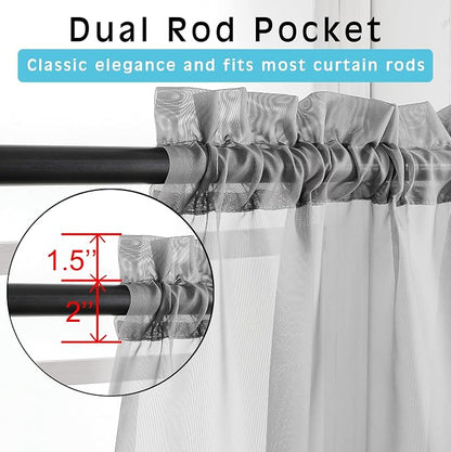 Grey Sheer Curtains - Image 2