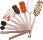 Copper Plated Measuring Cups and Spoons Set, Stainless Steel Measuring Cups and Spoons Set, 7 Kitchen Measure Cup, 9 Spice Measure Spoons, US&Metric Measuring Tools for Baking