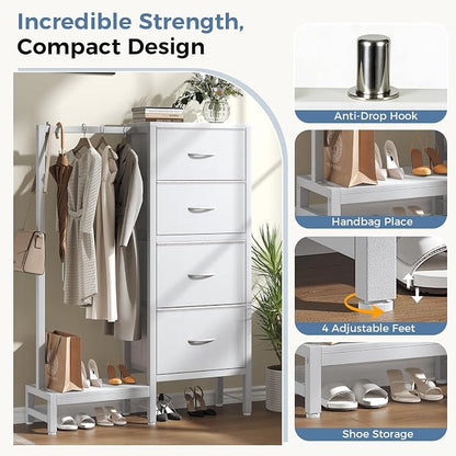 OLIXIS Dresser with Hanging Rack, 4 in 1 Storage Fabric Dresser - Image 6