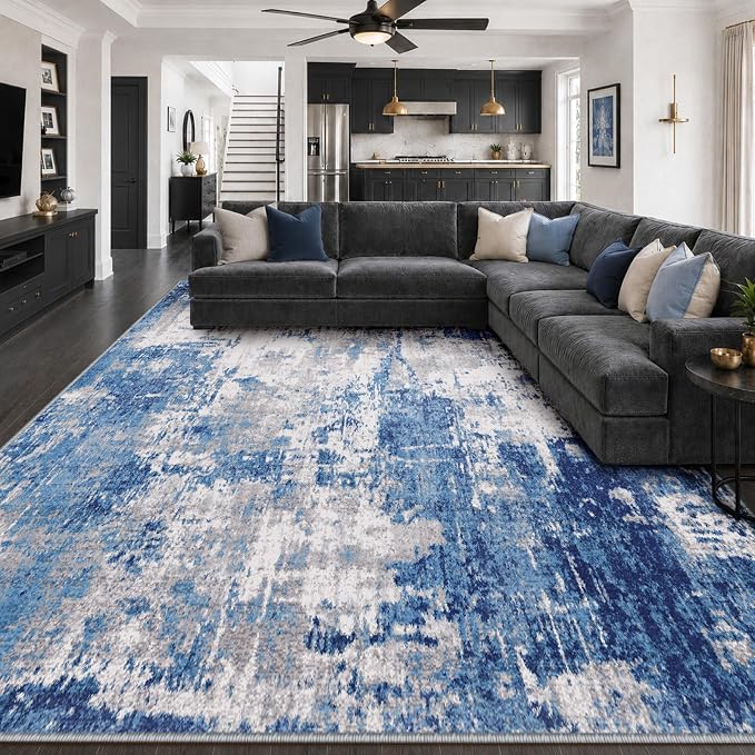 RELEANY Washable 9'x12' Abstract Area Rug by RELEANY