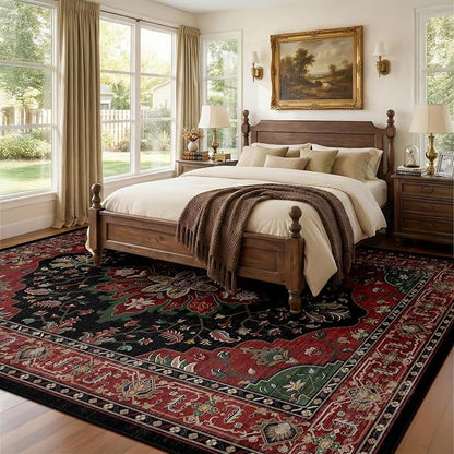 RELEANY Washable Area Rug, Water Repellent, Pet Friendly, Vintage Floral Boho - Image 4