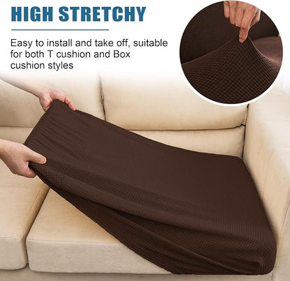 Water Repellent Couch Cushion Cover 3 Pieces Sofa Seat Cushion Covers, Stretch - Image 5