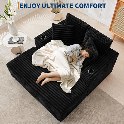 GarveeHome Oversized Chaise Lounge Chair Indoor, 56x60 in Comfortable Corduroy - Image 6