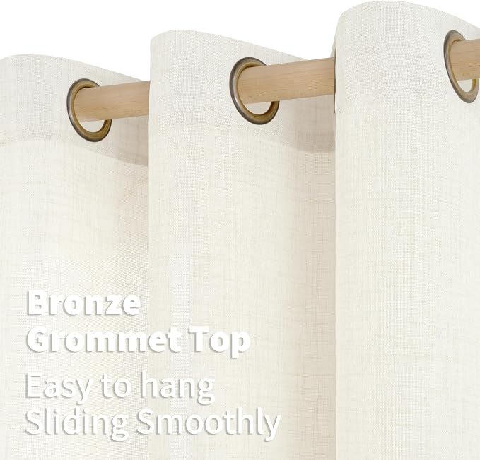 YoungsTex Ivory Linen Curtains 72 Inch Length - Image 6