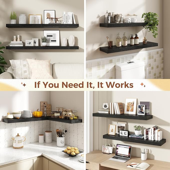 Dreamland 30 Inch Black Floating Shelves - Image 7