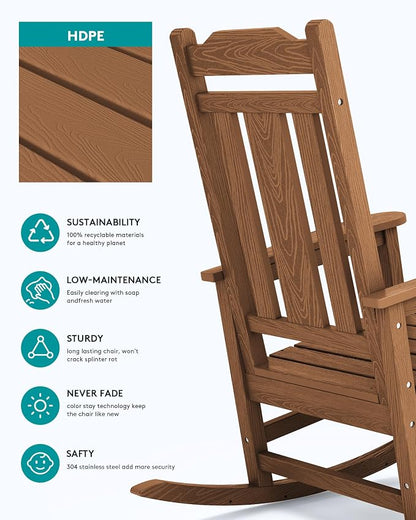 SERWALL HDPE Outdoor Rocking Chair - Image 4