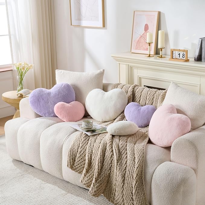 2PCS Throw Pillows Heart Pillow Home Decor Decorative Couch Pillows Bed Pillows - Image 5