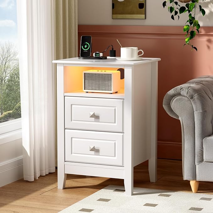 Bonnlo White Nightstand Set of 2 - Image 8