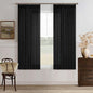 Black Pleated Linen Blend Semi Sheer Rustic Kitchen Curtains 63 Inch Long | by Twodrapes