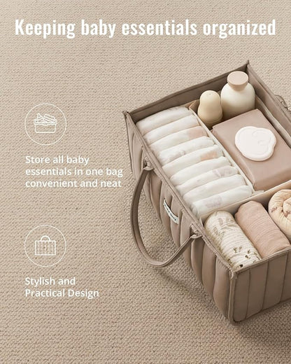 Blissful Diary Baby Diaper Caddy Organizer, Stylish Storage Basket - Image 4