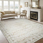8x10 Washable Area Rugs for Living Room, Dining Room- Neutral Beige | Retro by Srugn