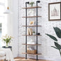 HOMBAZAAR Industrial Pipe Bookshelf, 6 Tier Pipe Shelving, Wall Mounted Ladder by Hombazaar