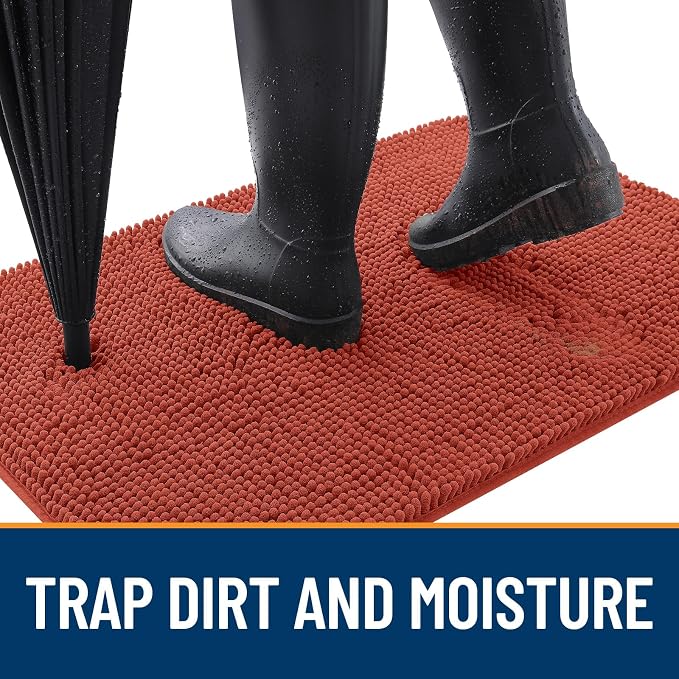 OLANLY Dog Door Mat for Muddy Paws 47x32, Super Absorbent Chenille Mud Mat | - Image 2