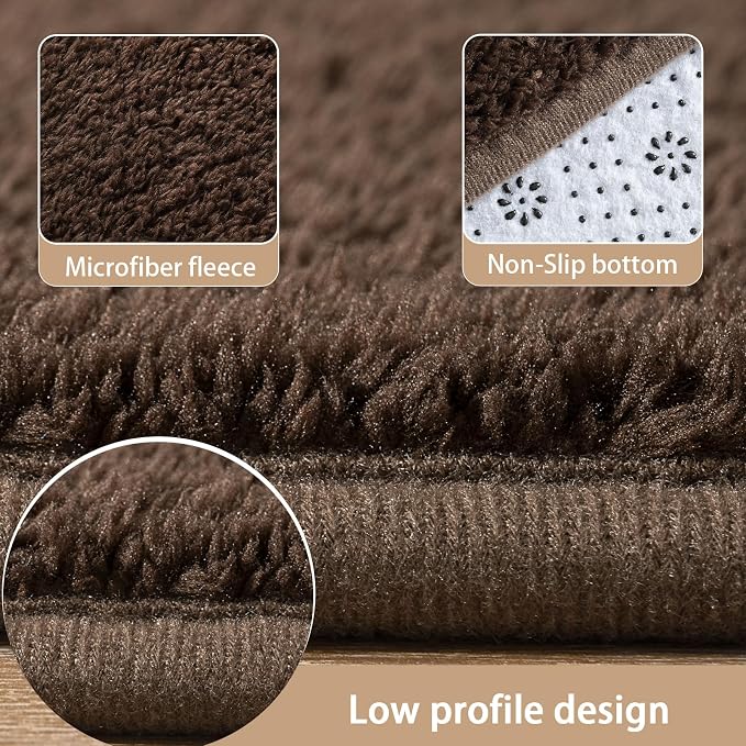 2x6 Runner Rug for Hallway, Long Runner Rugs Non Slip, Coffee | Soft Washable - Image 6